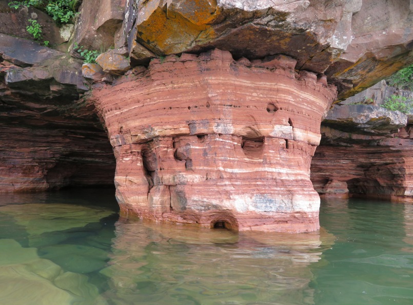 Column of rock in the water