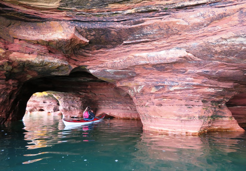 Britta in a sea cave