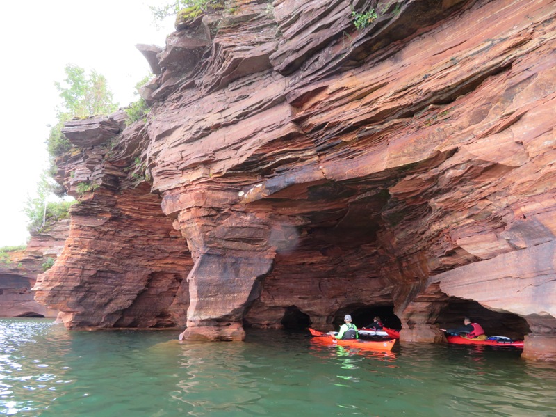 All the other kayakers exploring the sea caves