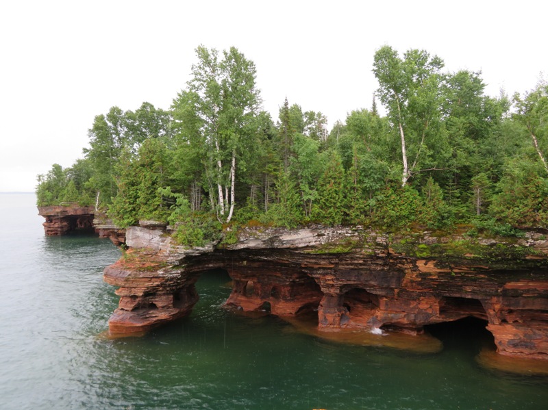 View of the sea caves from East Landing