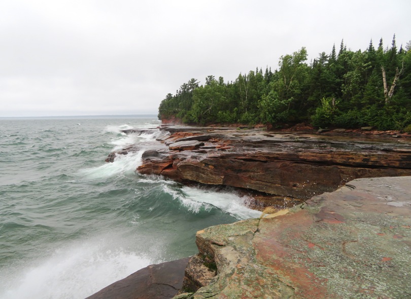 Waves crashing at East Landing