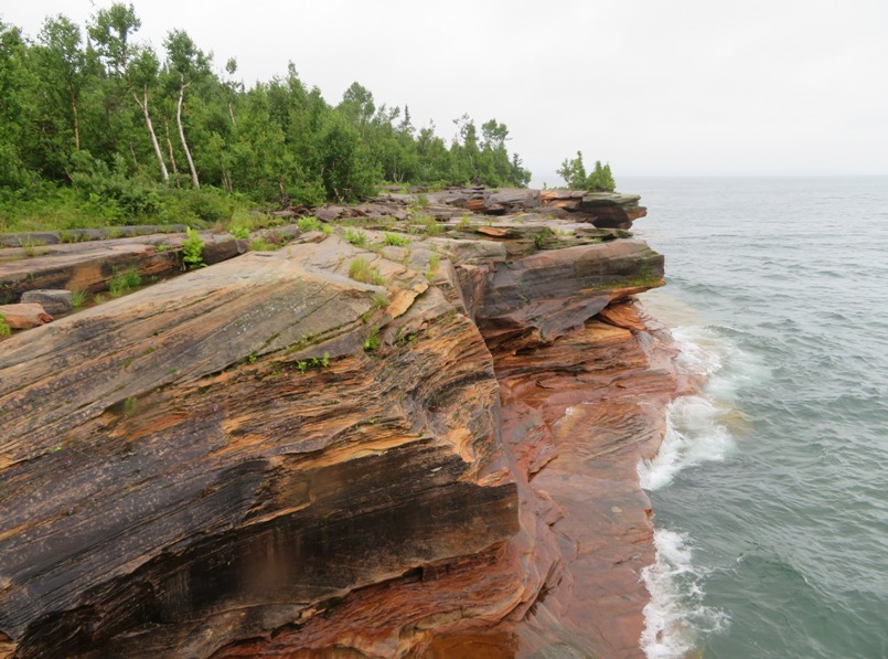 Rock formations by the water