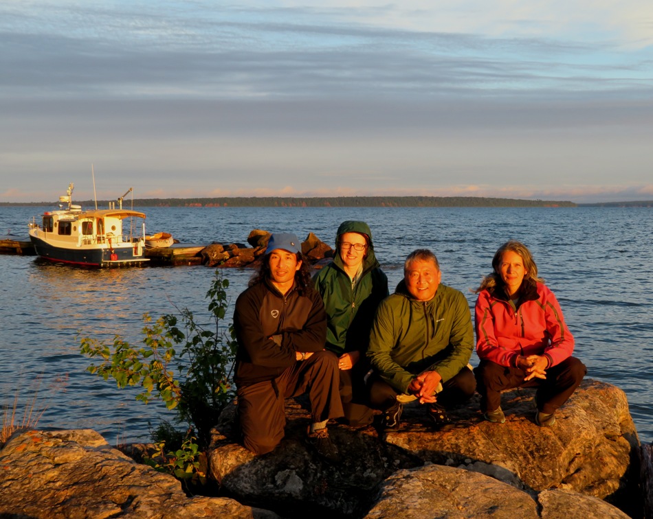 Me, Norma, Steve, and Carmen with a powerboat behind