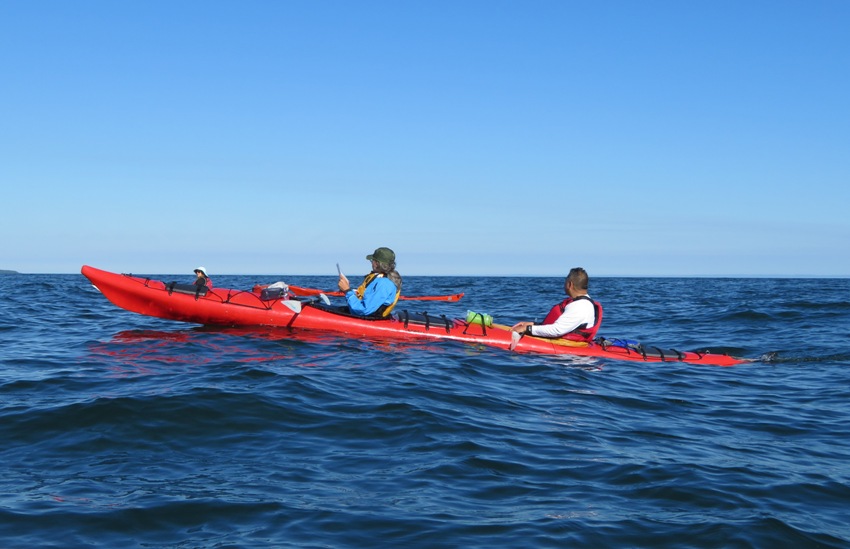 Carmen and Steve on a swell