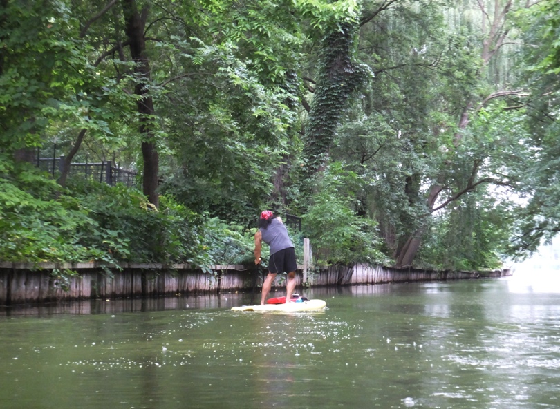 Me paddling in an area with a lot of vegetation