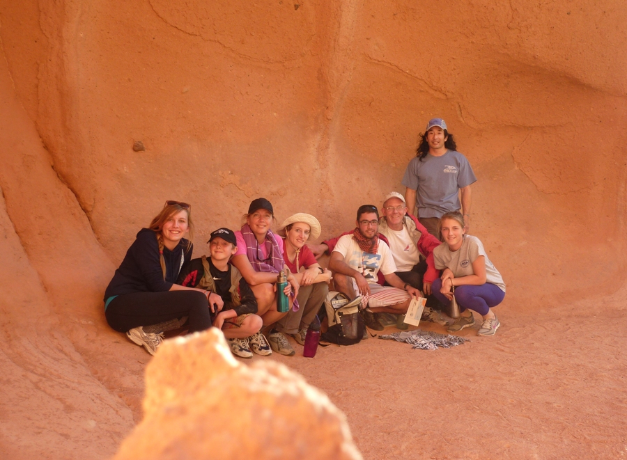 Our group at the sheltered overhang