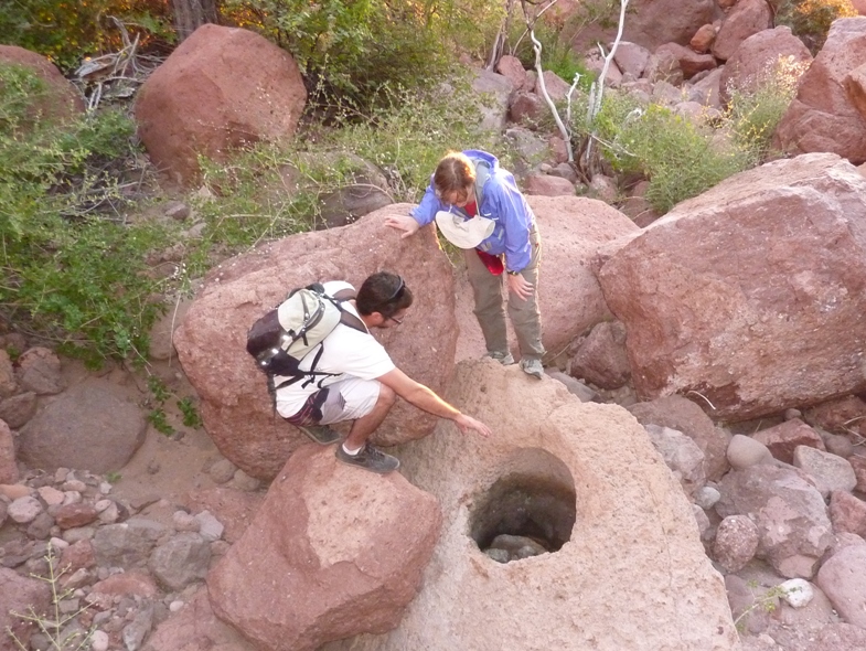 Francisco showing hole used for grinding stuff into food