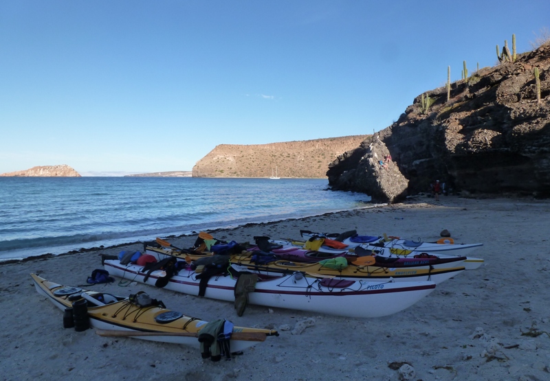 Kayaks on the beach