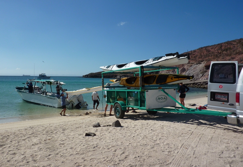 Loading the boats on the trailer