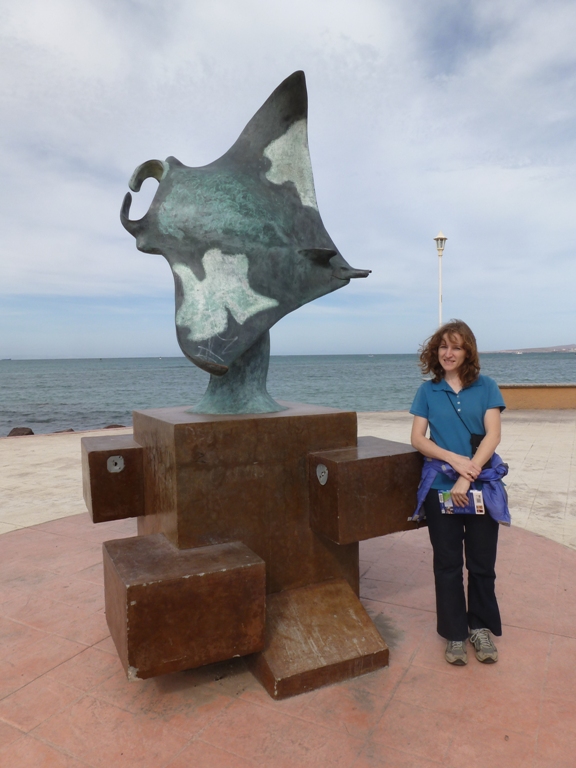 Norma with manta ray statue