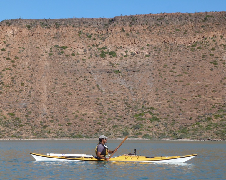 Rafael in a yellow sea kayak