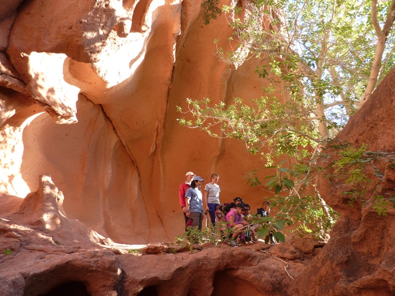 Our group at a rock cliff