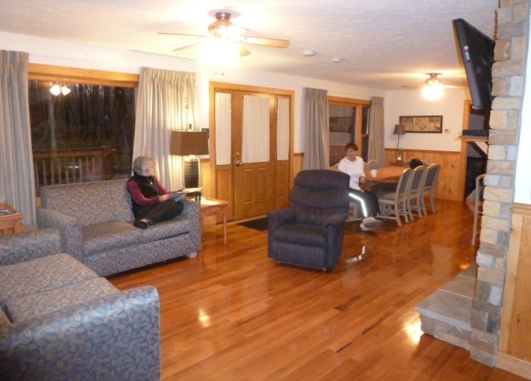 The inside of our cabin with two guests