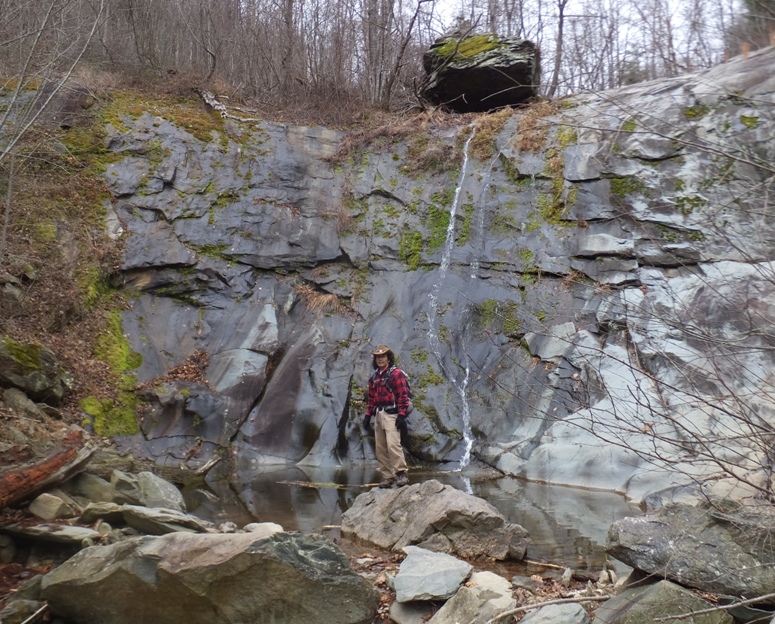 Me in front of a waterfall that is barely a trickle