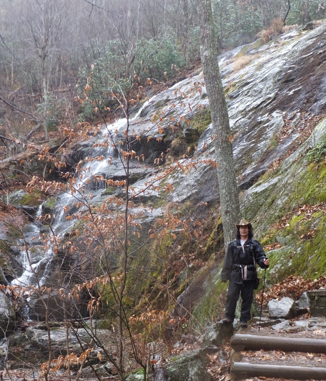 Me standing on a platform near Crabtree Falls