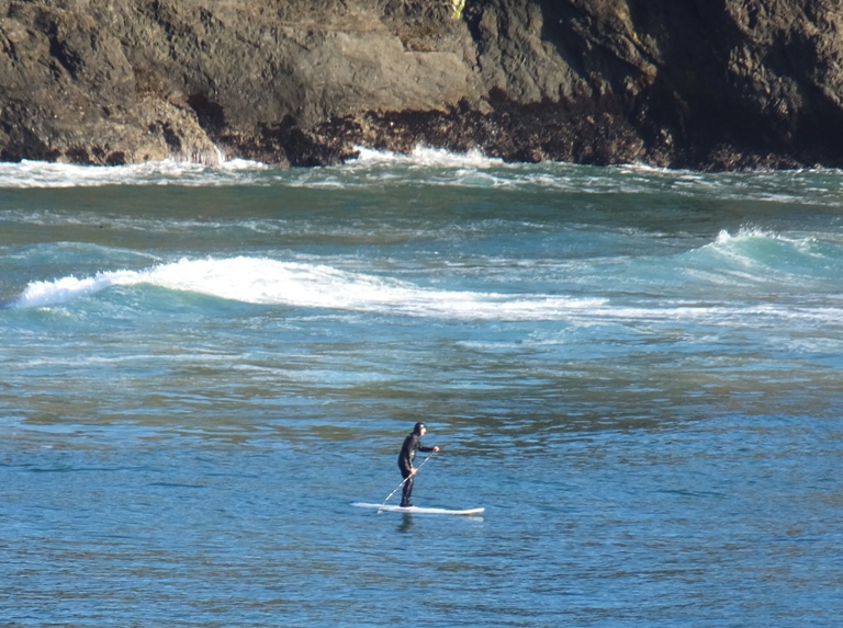 Man in wetsuit on SUP