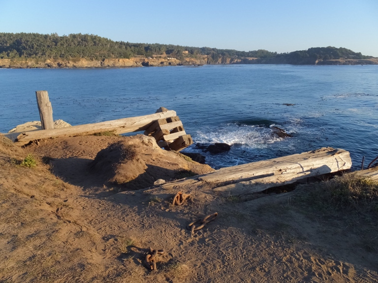 Ruins of a big, wooden structure