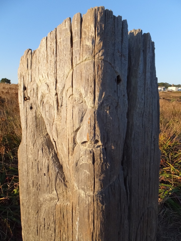 Back side of totem pole