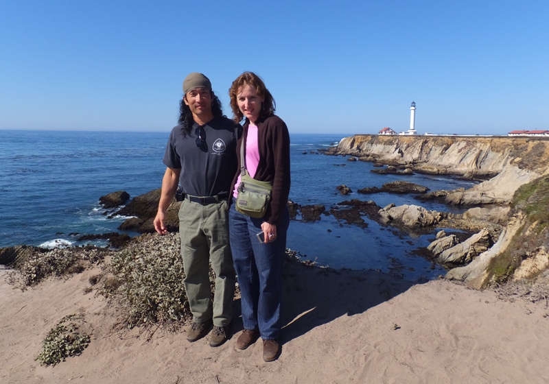 Norma and I with lighthouse behind