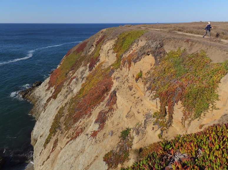 Walking on a cliff trail