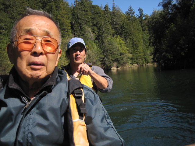 Dad and I in the canoe