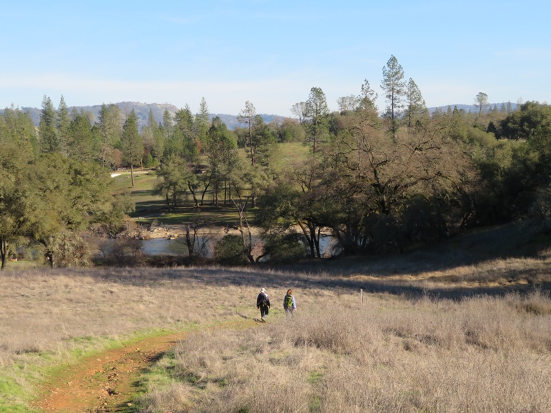 Alex and Norma walking to the South Fork of the American River