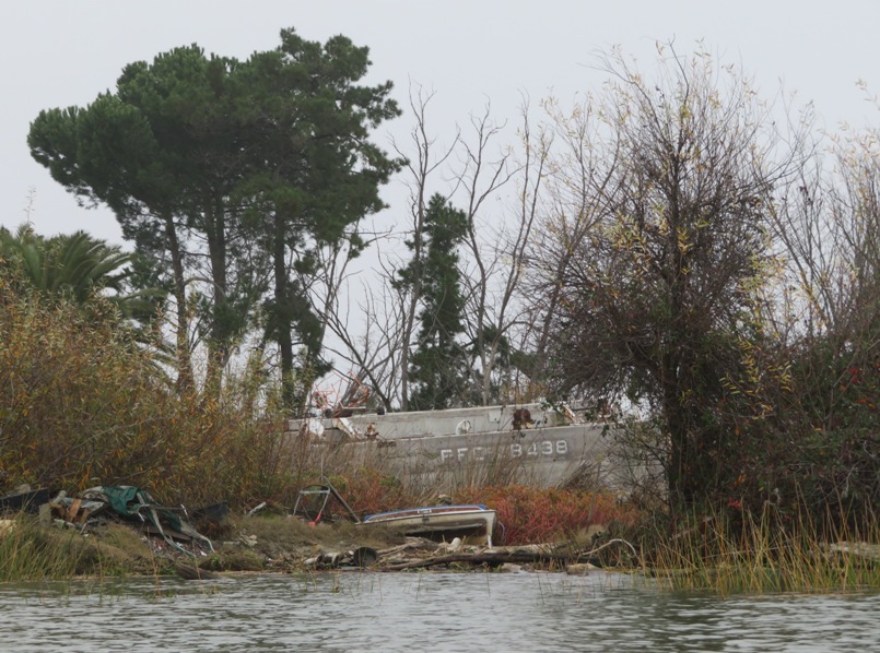 Navy barge run ashore