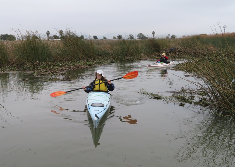 Norma and Kathy kayaking