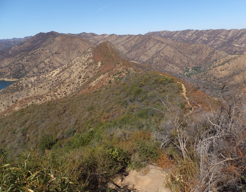 Trail running along ridgeline