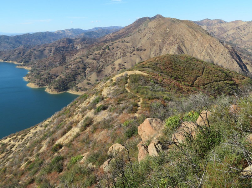 Norma appears as a dot on the trail far ahead