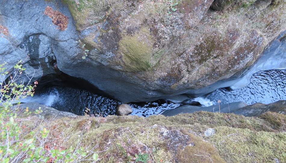 Overhead view of falls