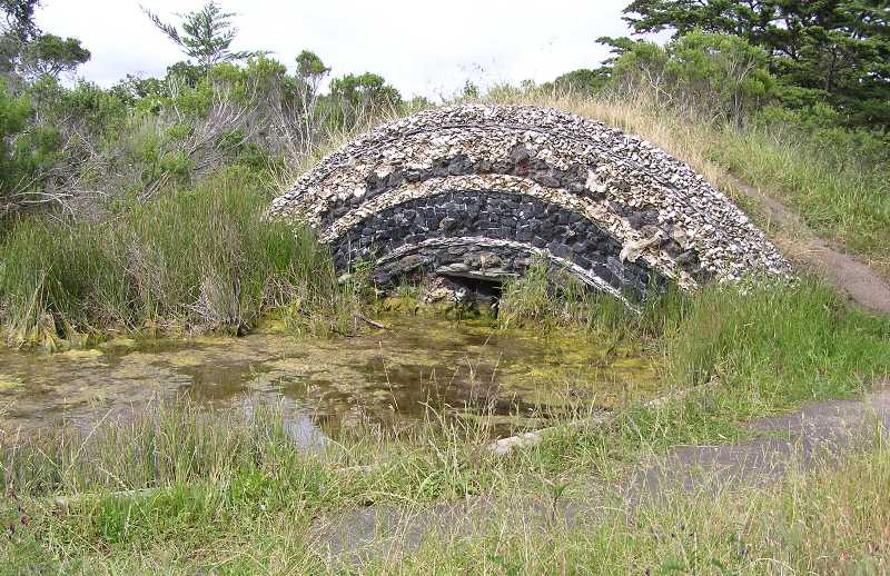 Mosaic bridge over spring