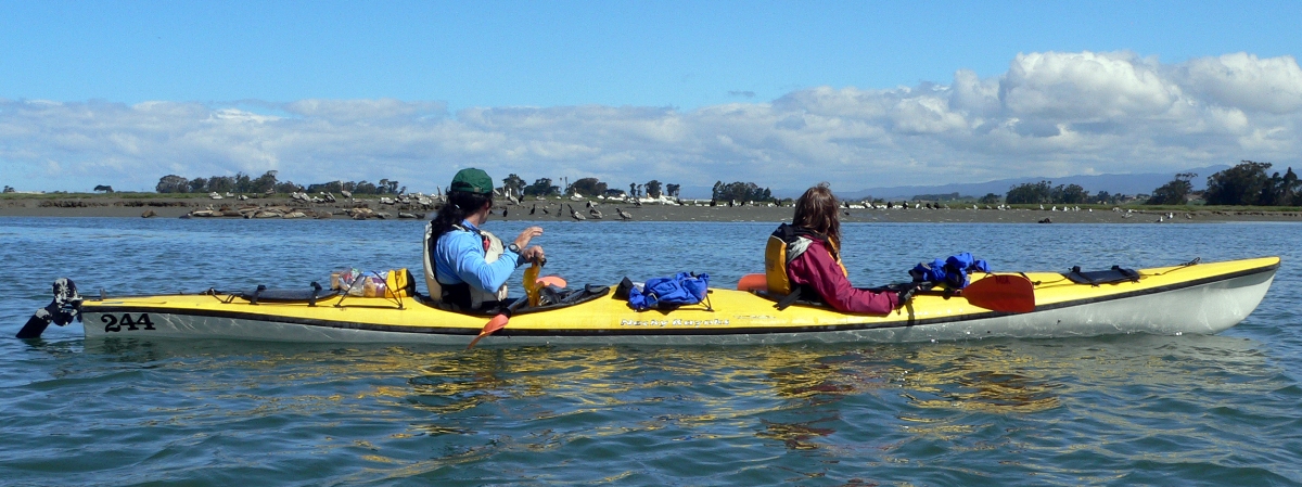 Starboard-side view of kayak