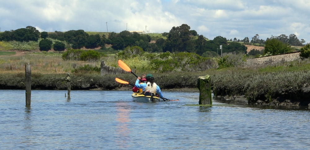 Norma and I paddling on Rubis Creek