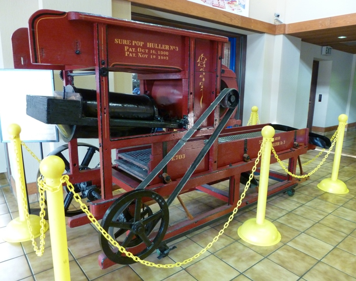 Machine for removing the hulls off almonds