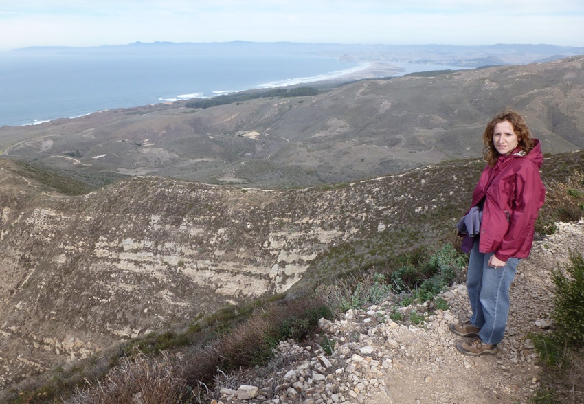 Norma with the ocean in the distance