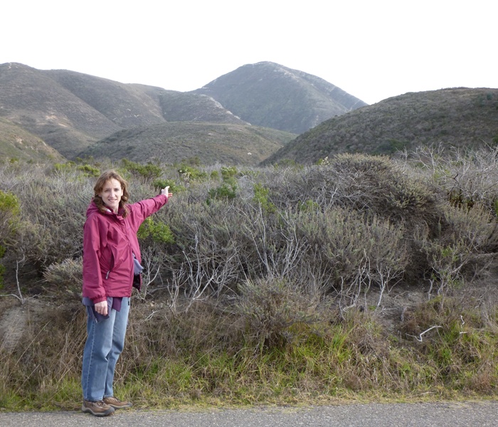 Norma pointing to Valencia