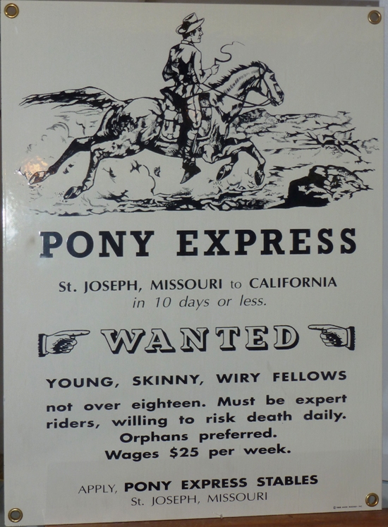 Pony Express sign