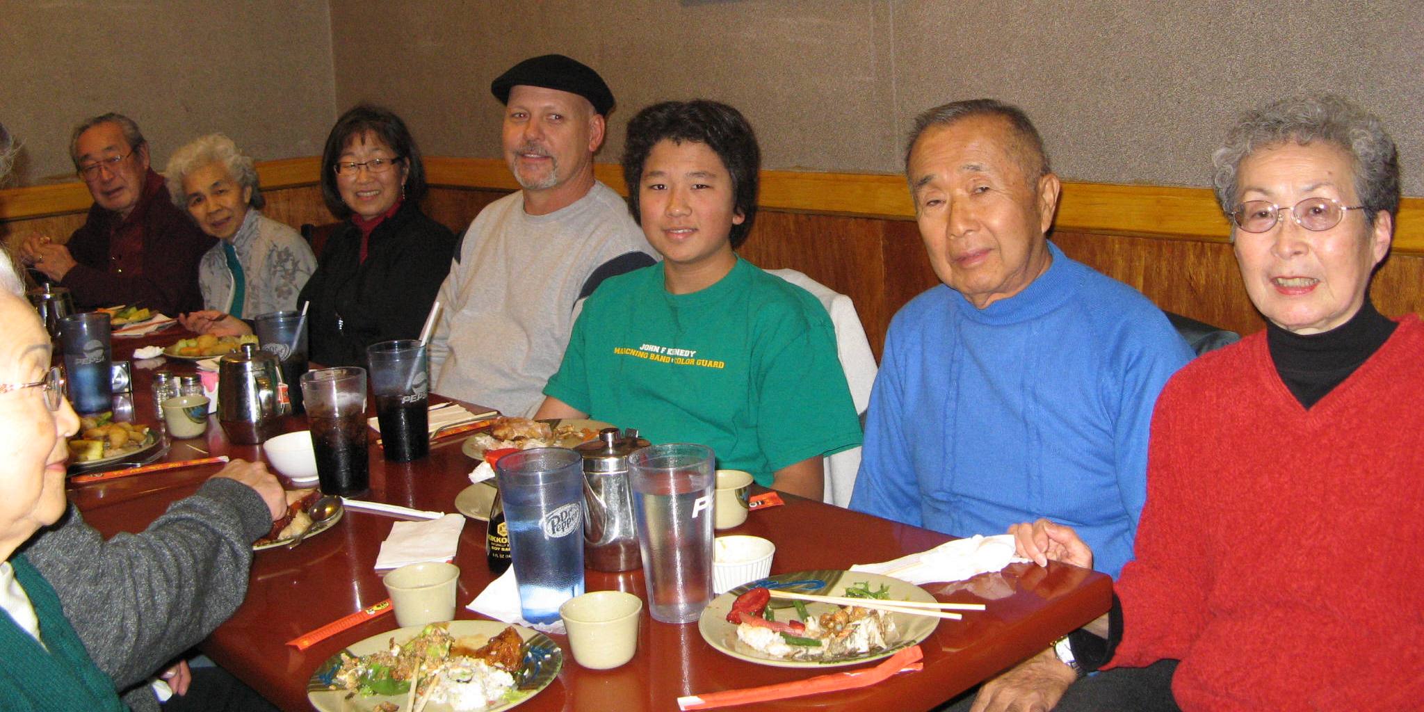 My parents and relatives seated at Umeko for dinner