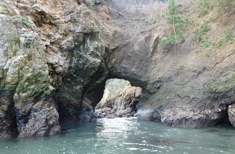 Zoomed out view of rock tunnel