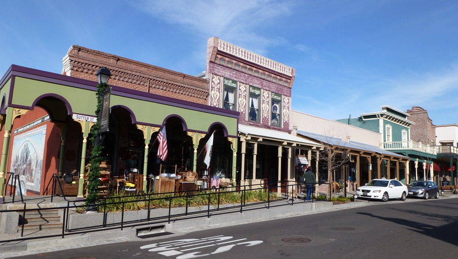 The Old West motif of Sutter Street