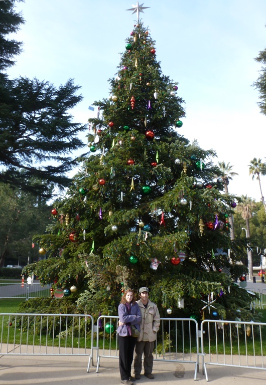 Norma and I in front of the State Capitol's Christmas tree