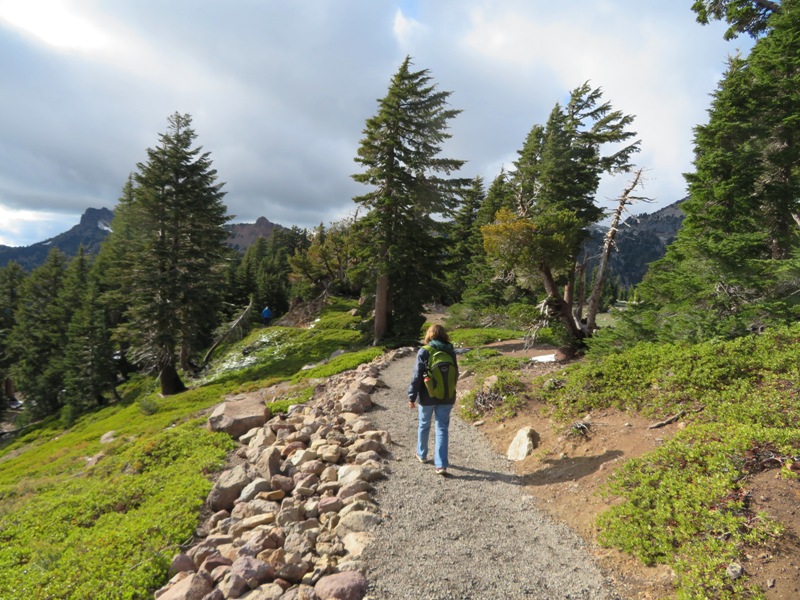 Norma walking on trail