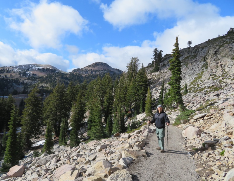 Me on a rock-lined trail