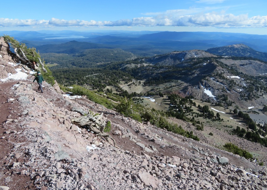 Norma walking down switchback