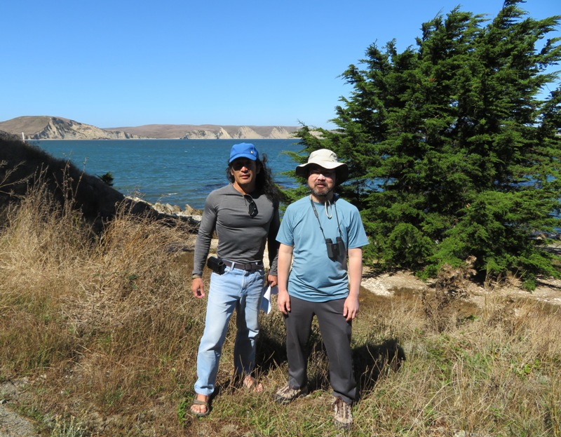 Alex and I standing with Drakes Bay in the background