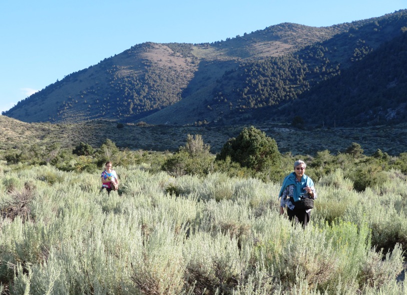 Norma and Mom on trail