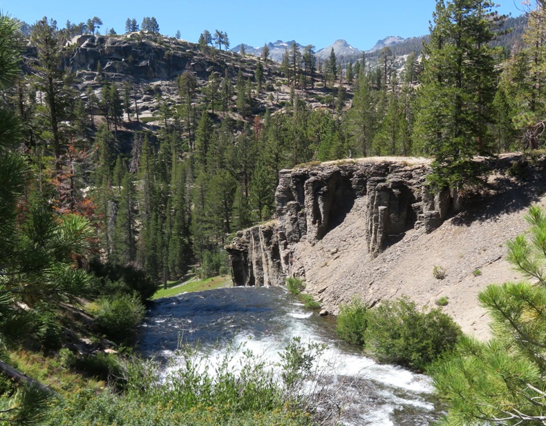 Flowing river drops off