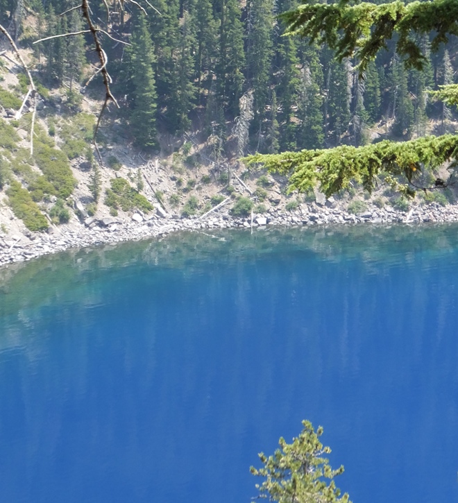 Blue water in the deep part of Crater Lake