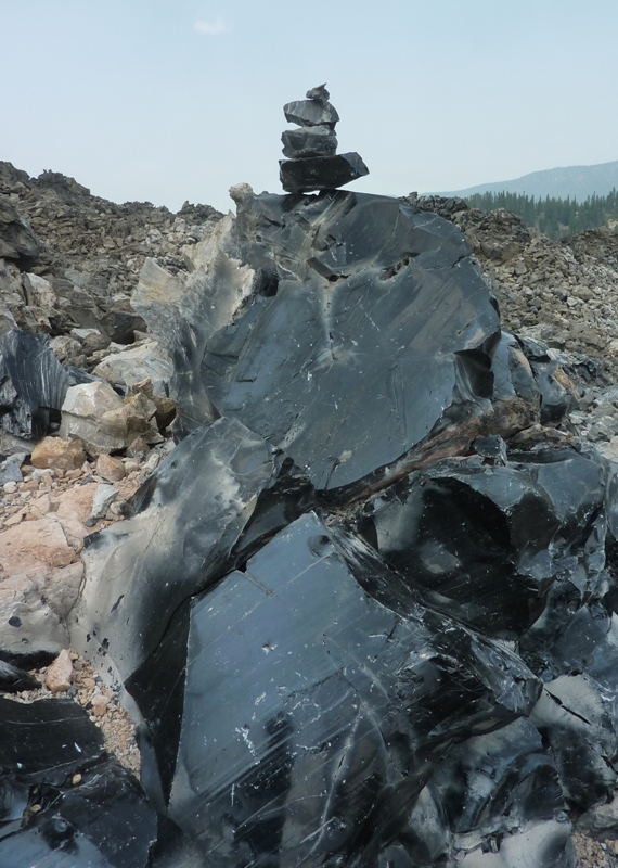 Cairn made of obsidian